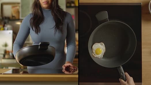 24 cm-es Tapadásmentes serpenyő fedővel iCook™ video